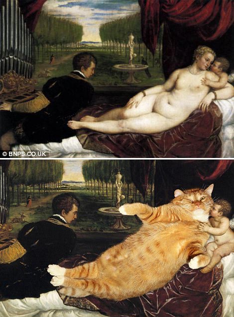 俄艺术家用猫咪趣味恶搞名画（组图）